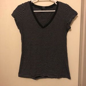2 for $10! Black and white pinstripe t-shirt